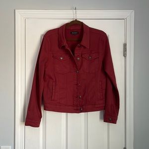 Stretchy red jean jacket